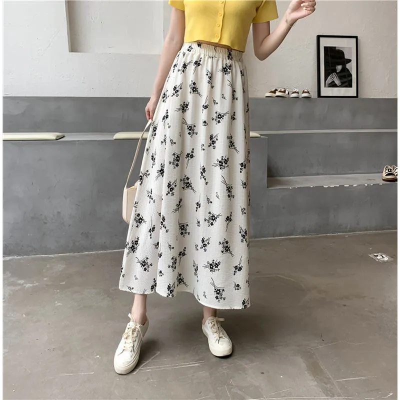 Ladylike Full-Skirt Simplicity Elastic Waist A-Line Mesh Skirt