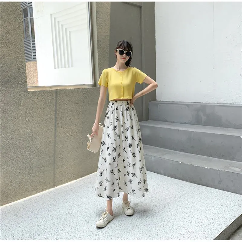 Ladylike Full-Skirt Simplicity Elastic Waist A-Line Mesh Skirt