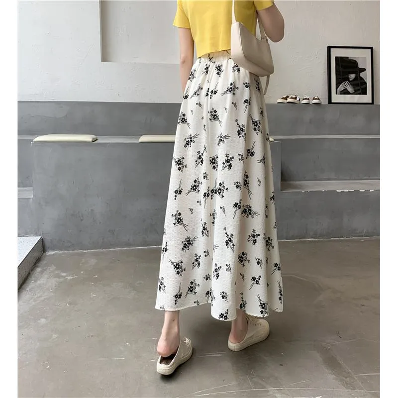 Ladylike Full-Skirt Simplicity Elastic Waist A-Line Mesh Skirt