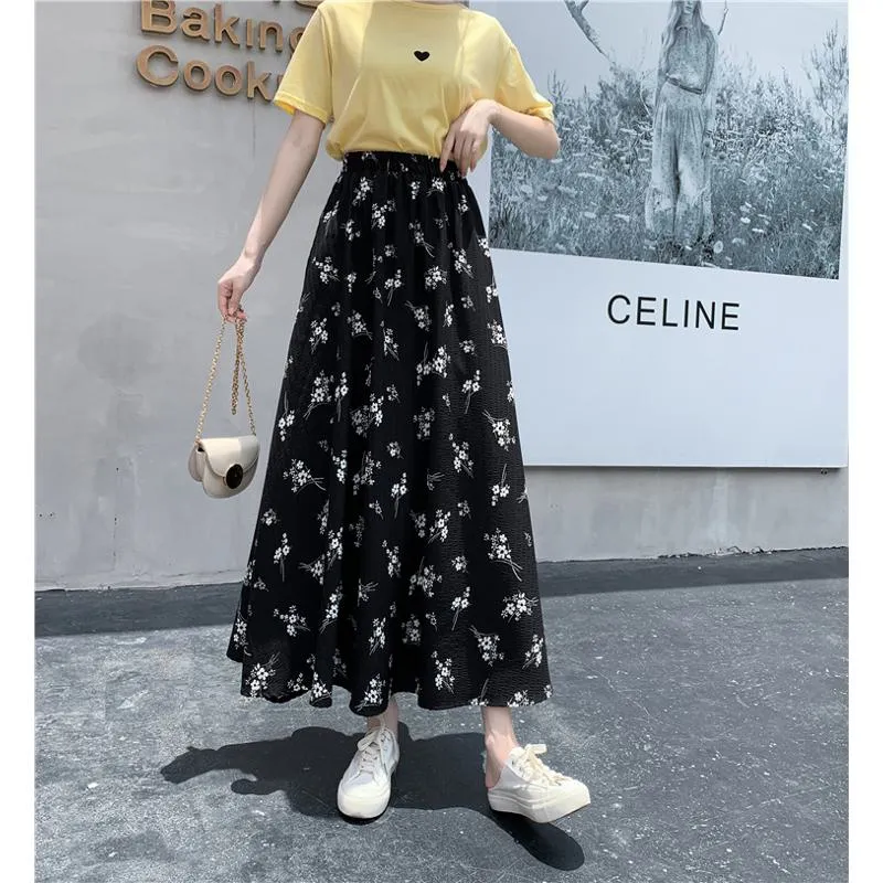 Ladylike Full-Skirt Simplicity Elastic Waist A-Line Mesh Skirt