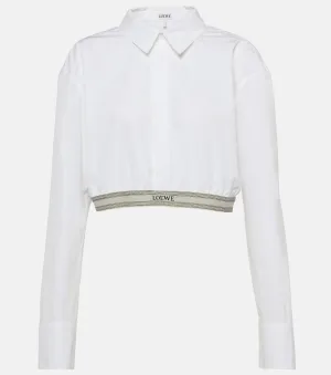 Loewe cotton poplin cropped shirt, white