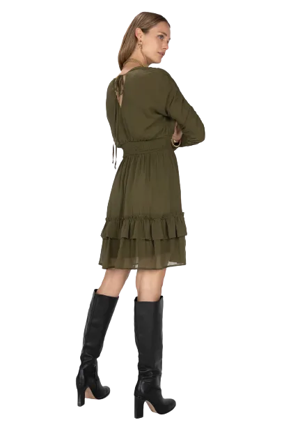 Miss Me Women's Moss Green Ruched Mini Dress