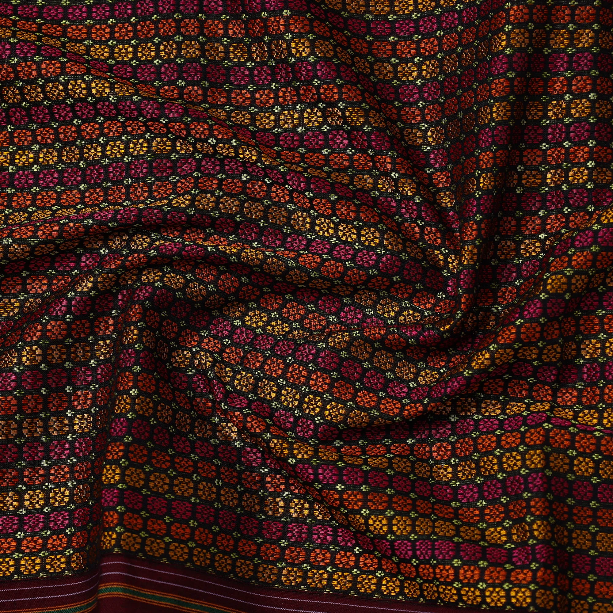 Multicolor - Traditional Khun Weave Cotton Fabric 17