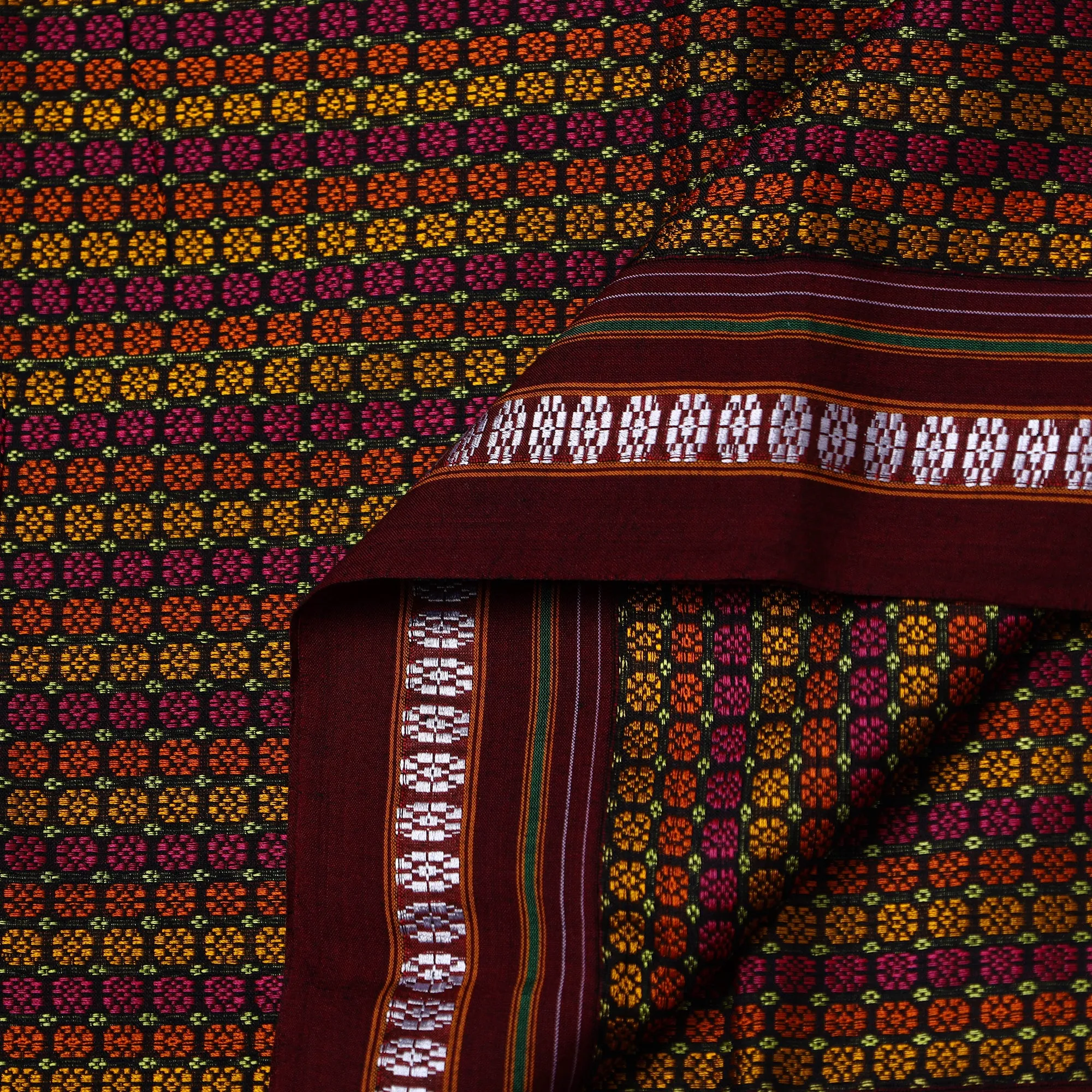 Multicolor - Traditional Khun Weave Cotton Fabric 17