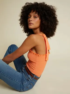 Nation LTD - April Smocked Tank in Orange Crush