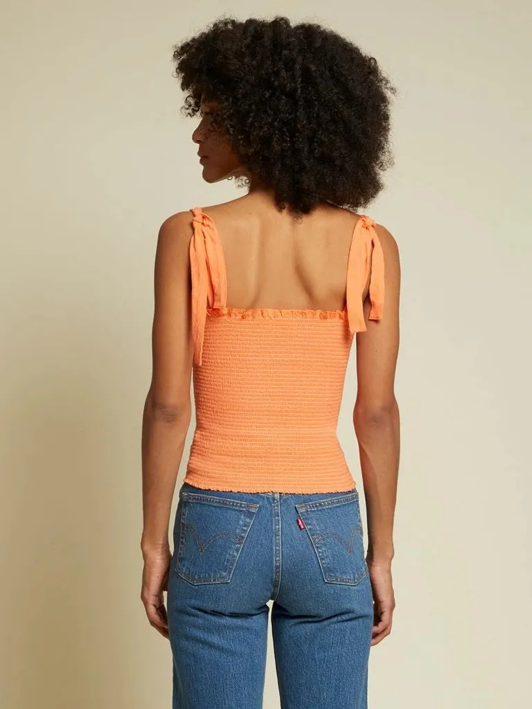 Nation LTD - April Smocked Tank in Orange Crush