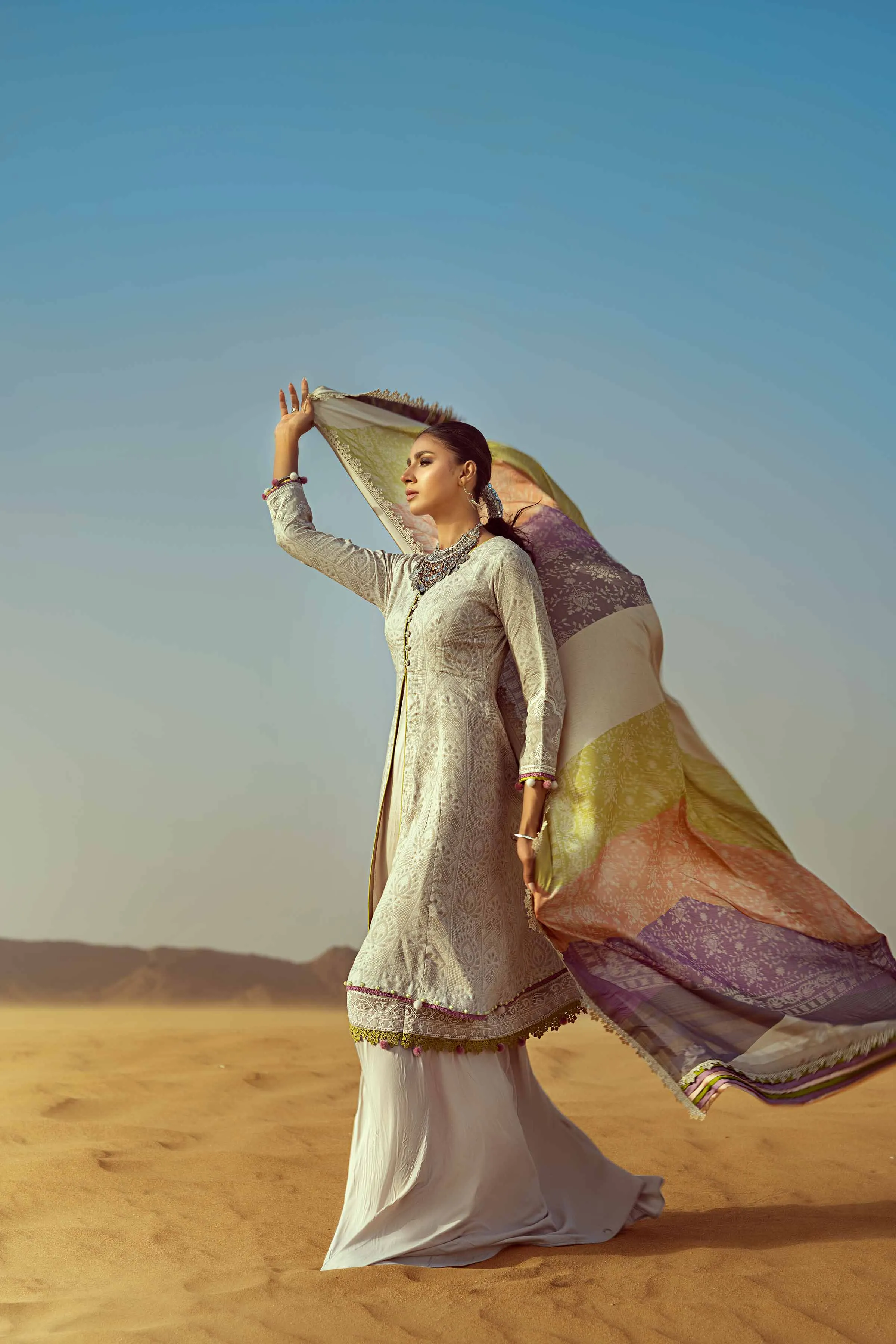 Nishat Linen Silk Collection – 3 Piece - Printed Embroidered Suit - 42306471