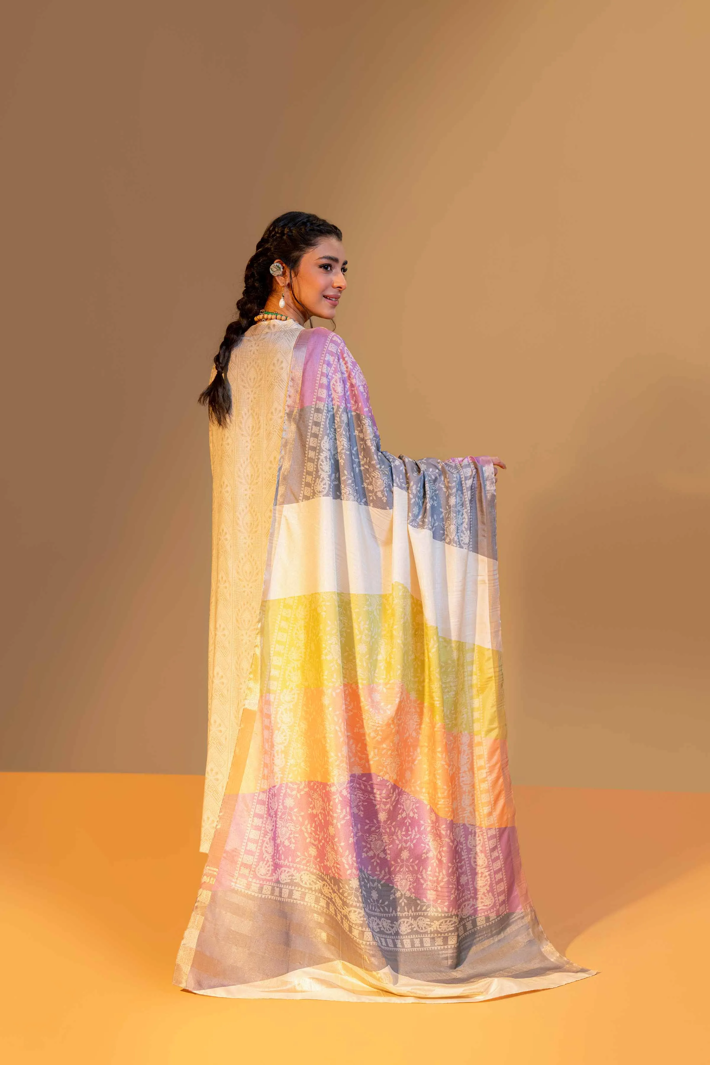 Nishat Linen Silk Collection – 3 Piece - Printed Embroidered Suit - 42306471
