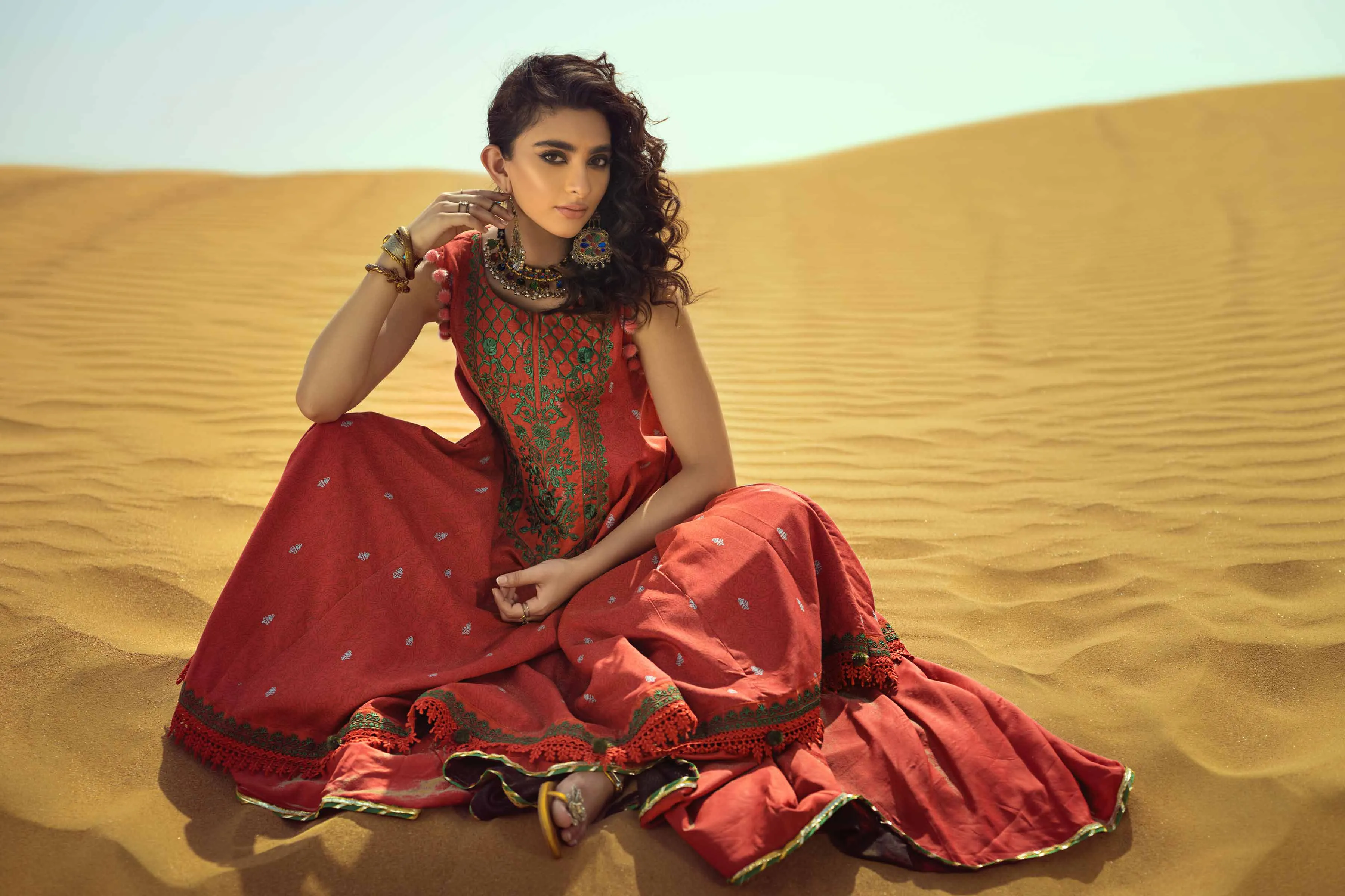Nishat Linen Silk Collection – 3 Piece - Printed Embroidered Suit - 42306472