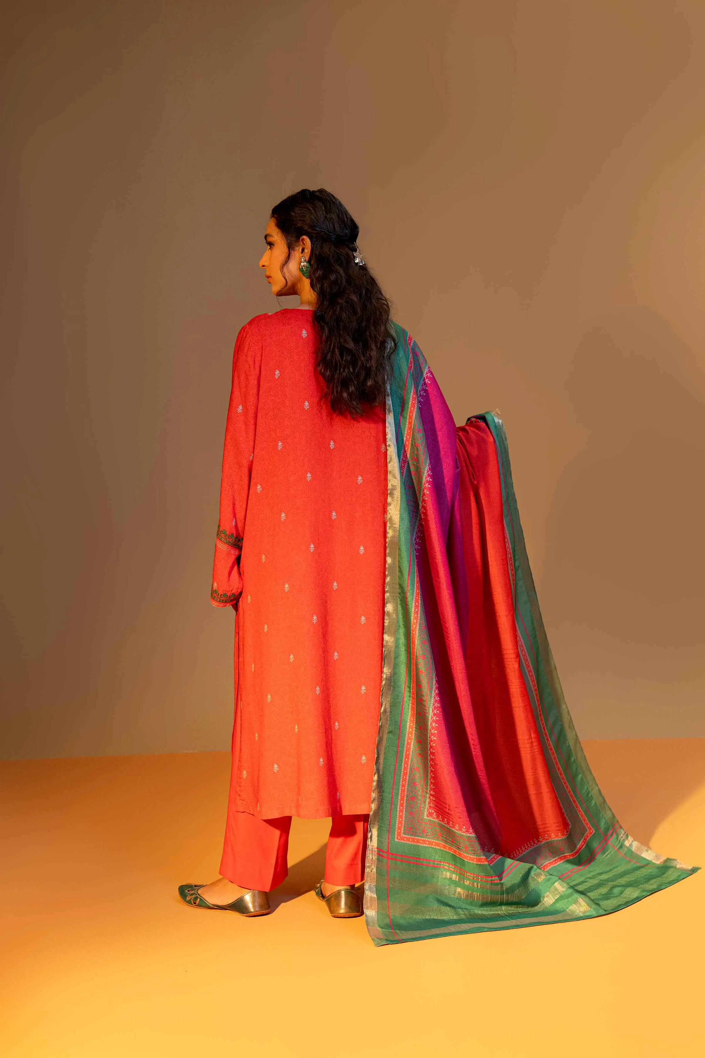 Nishat Linen Silk Collection – 3 Piece - Printed Embroidered Suit - 42306472