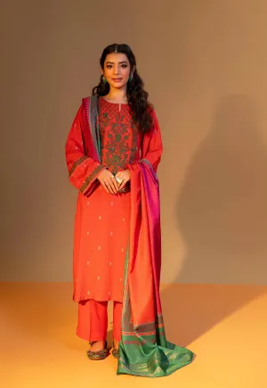 Nishat Linen Silk Collection – 3 Piece - Printed Embroidered Suit - 42306472