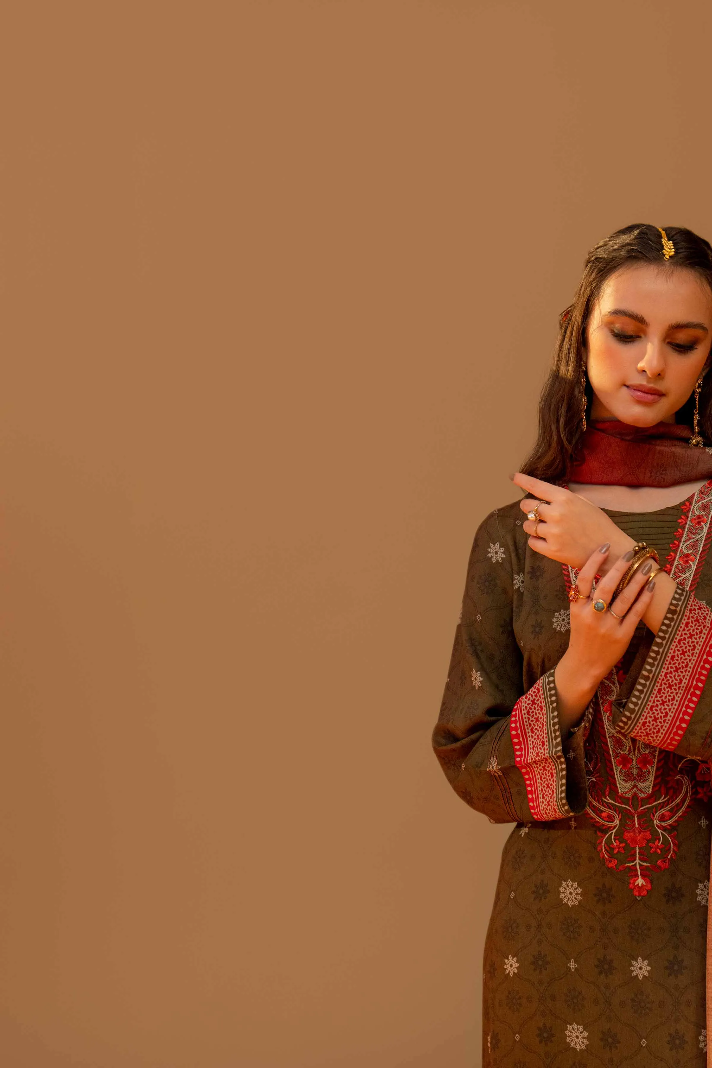 Nishat Linen Silk Collection – 3 Piece - Printed Embroidered Suit - 42306473