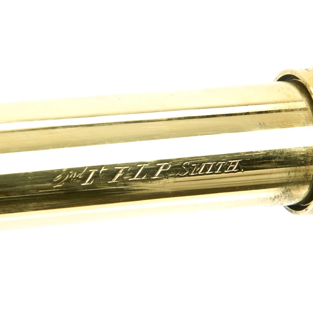 Original British WWI Officer's Three Draw Trench Telescope named to 2nd Lt. F.L.P. Smith - Dated 1916