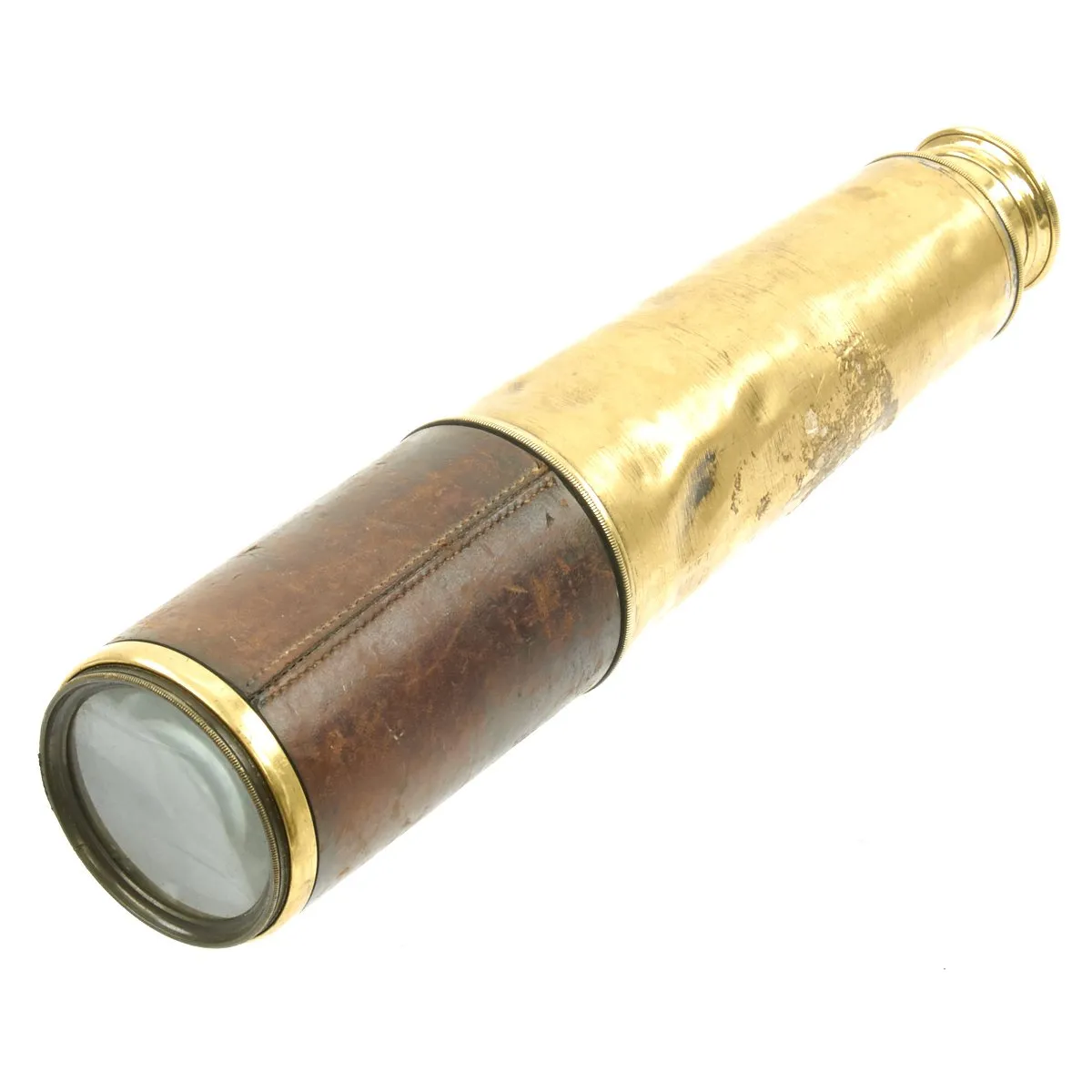 Original British WWI Officer's Three Draw Trench Telescope named to 2nd Lt. F.L.P. Smith - Dated 1916