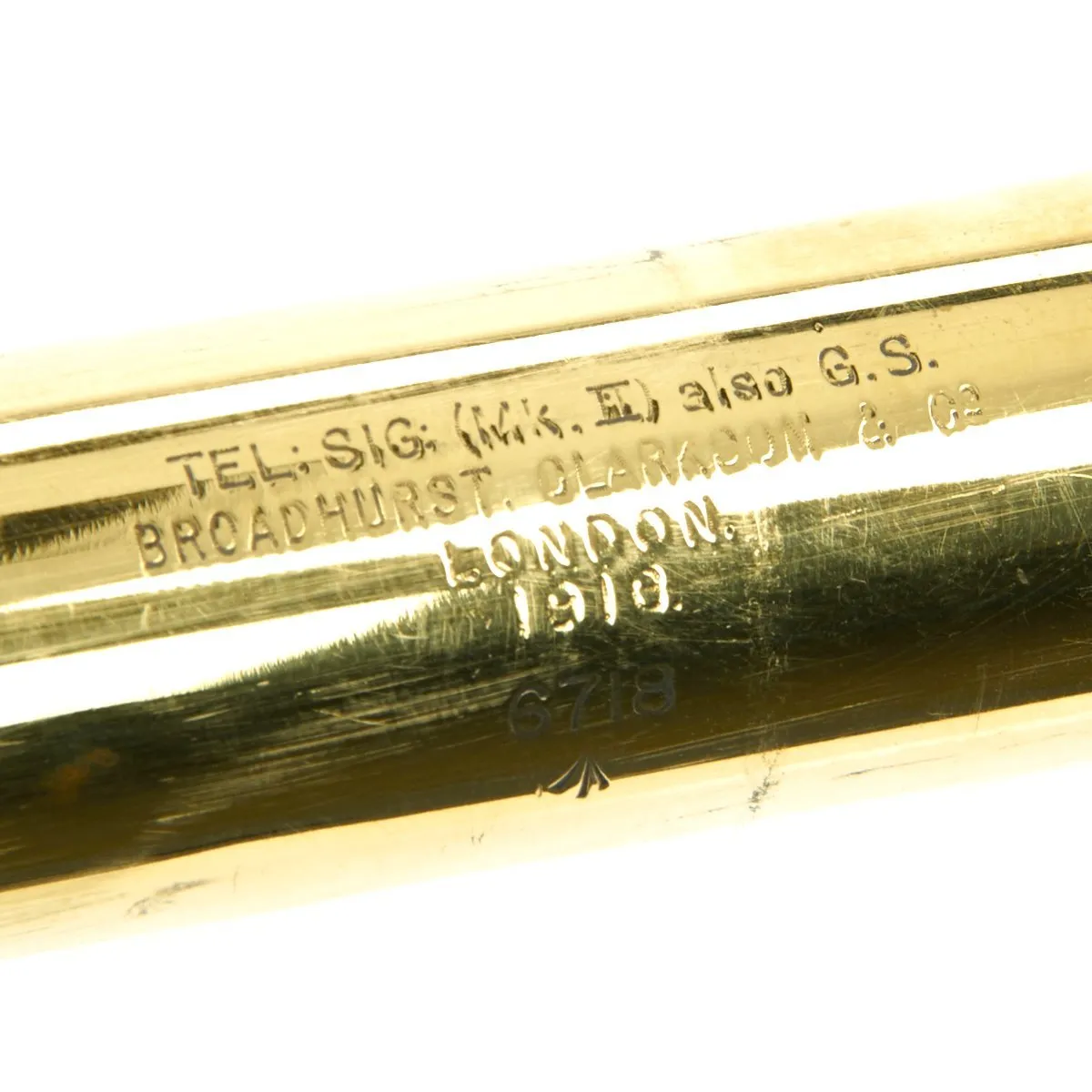 Original British WWI Officer's Three Draw Trench Telescope named to 2nd Lt. F.L.P. Smith - Dated 1916