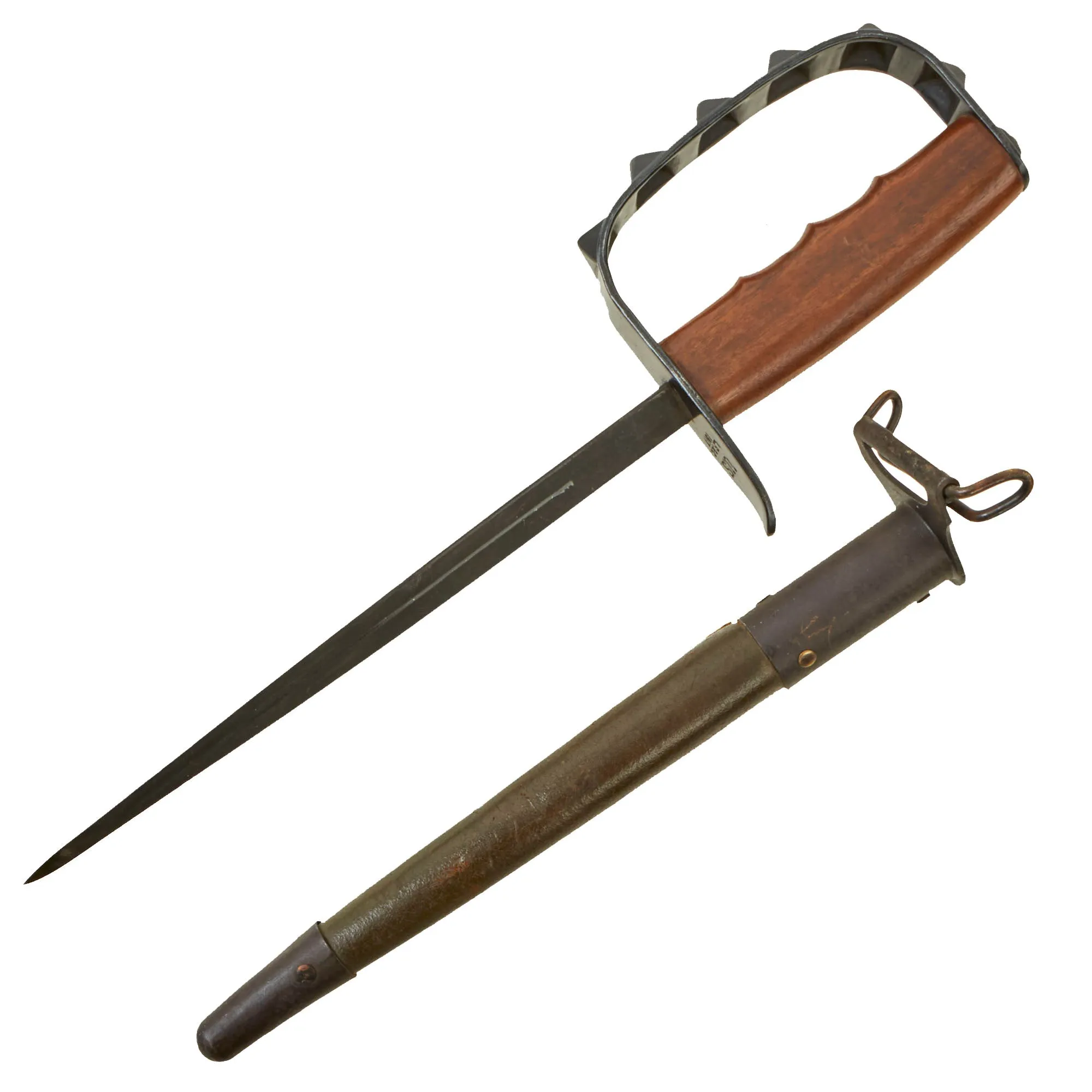 Original U.S. WWI Excellent Unissued Condition M1917 Trench Knife by L.F. & C. dated 1917 with Scabbard by Jewell