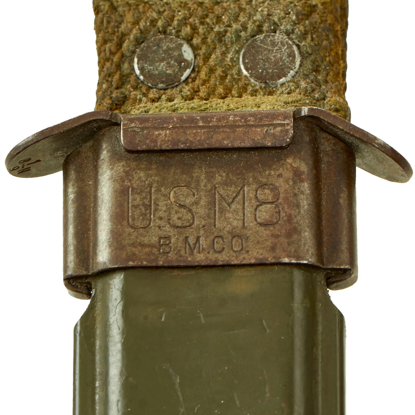 Original U.S. WWI/WWII Model 1918 Mark 1 Trench Knife “Paratrooper” Modified with 28th Infantry Division Marked M8 Scabbard