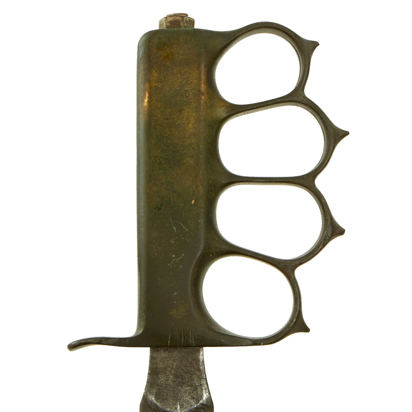 Original U.S. WWI/WWII Model 1918 Mark 1 Trench Knife “Paratrooper” Modified with 28th Infantry Division Marked M8 Scabbard