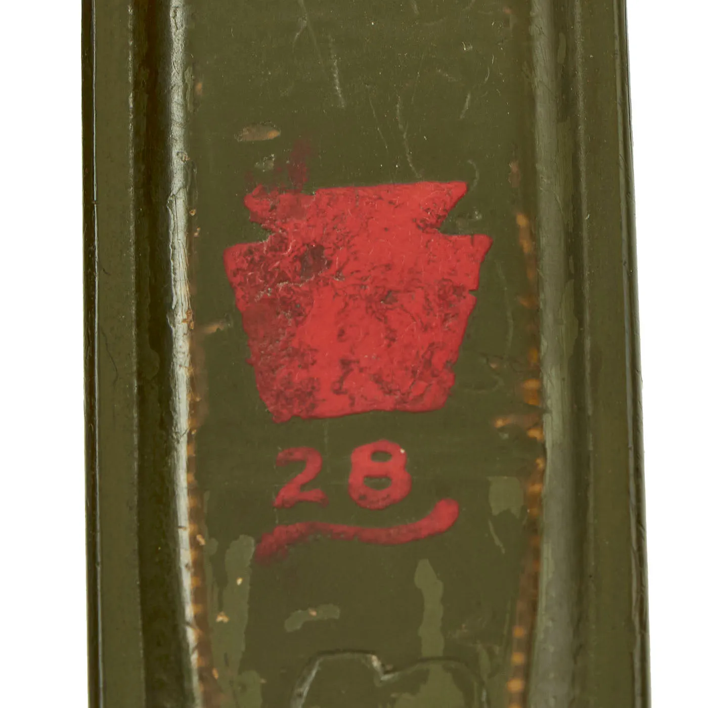 Original U.S. WWI/WWII Model 1918 Mark 1 Trench Knife “Paratrooper” Modified with 28th Infantry Division Marked M8 Scabbard