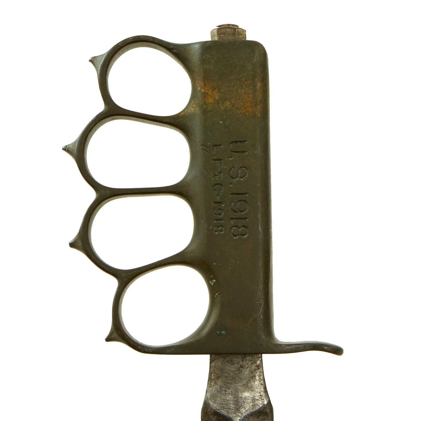 Original U.S. WWI/WWII Model 1918 Mark 1 Trench Knife “Paratrooper” Modified with 28th Infantry Division Marked M8 Scabbard