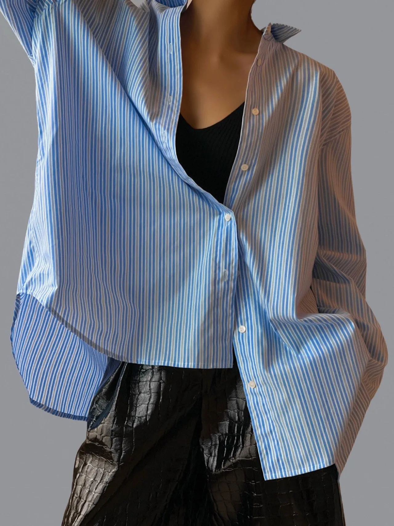 OVERSIZED PIN STRIPE COTTON SHIRT