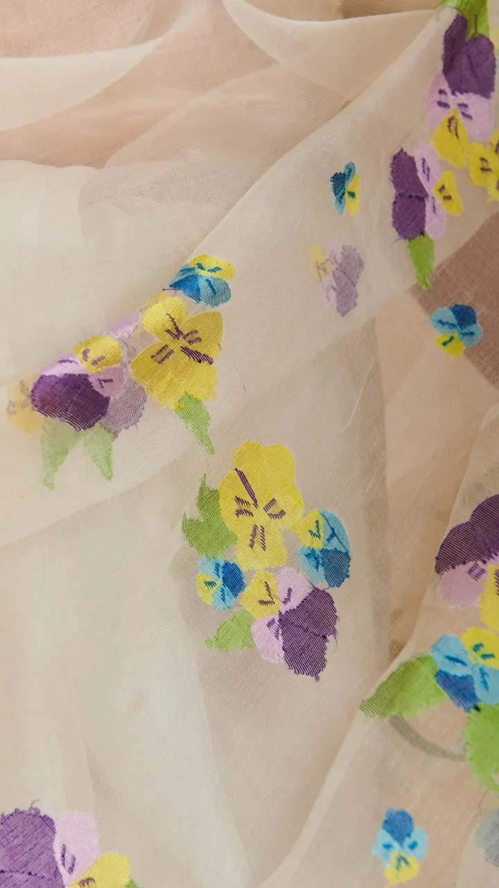 Pansy Bloom jamdani silk saree