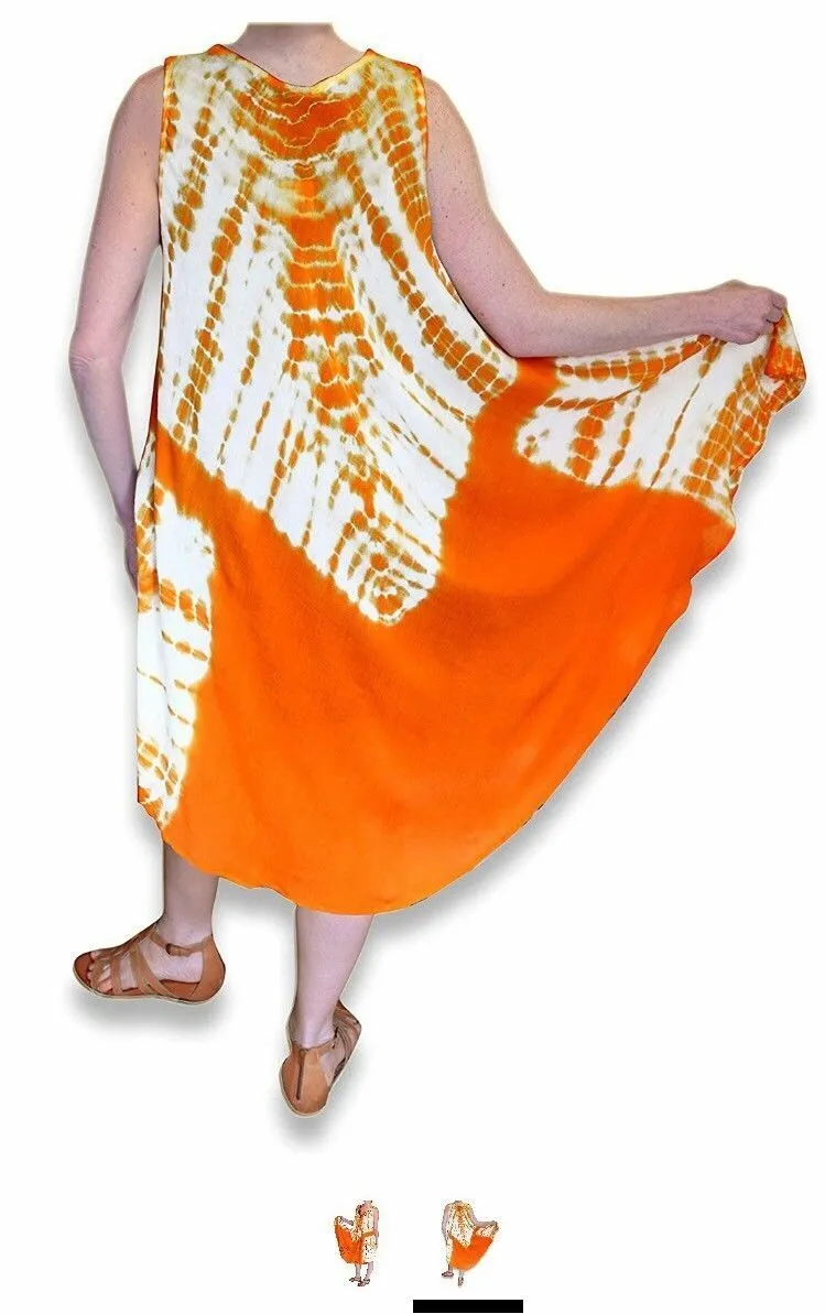 Peach Couture Embroidered Umbrella Sun Dress Sundresses Caftan, One Size