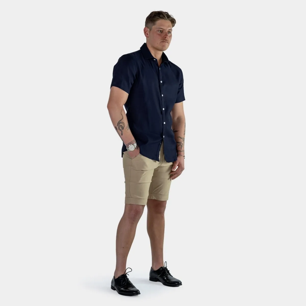 Return Sale - Performance Linen Short Sleeve Shirt - Navy