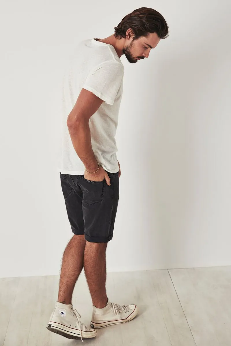 Rollas MENS TIM SLIM DENIM SHORT ROLLED - DEVIL BLACK