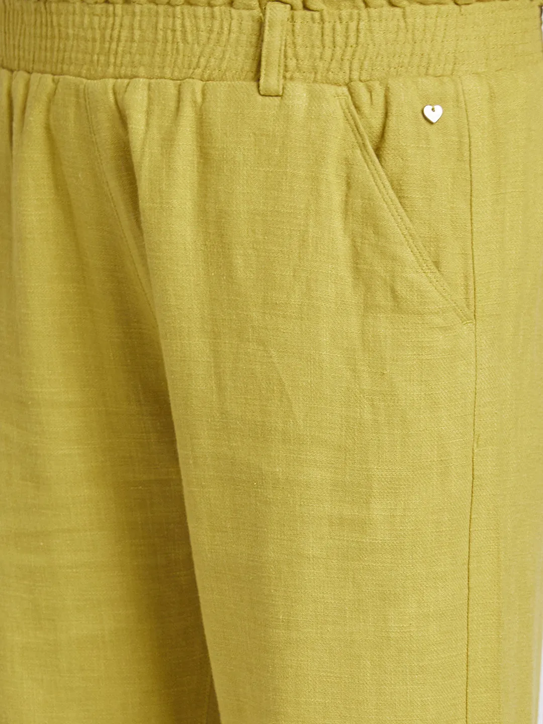 Spykar Pista Regular Fit Ankle Length Linen Trousers