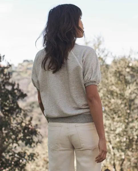 The Great - The Puff Sleeve Sweatshirt Heather Grey