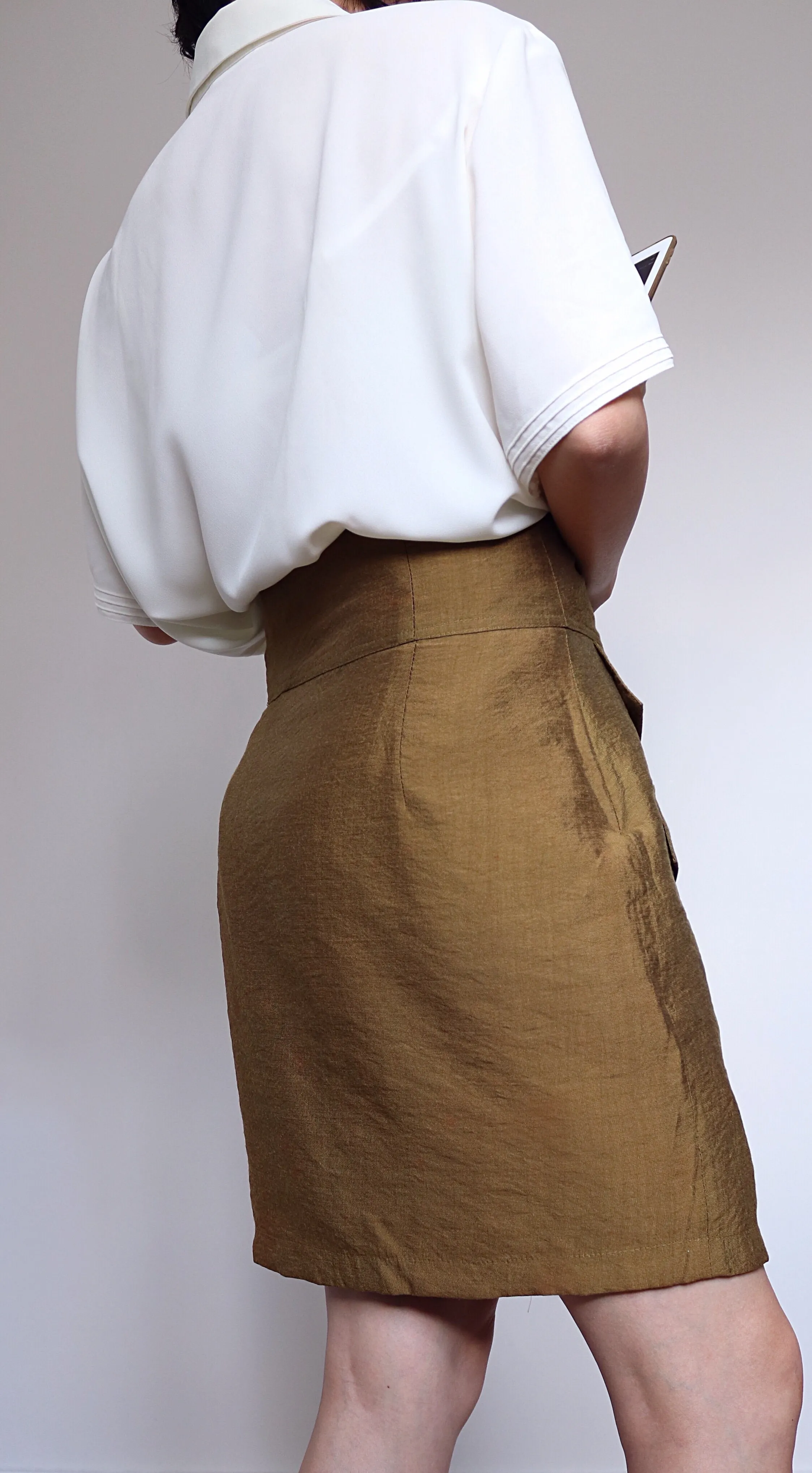 VINTAGE BUTTONS WRAP POCKET SKIRT