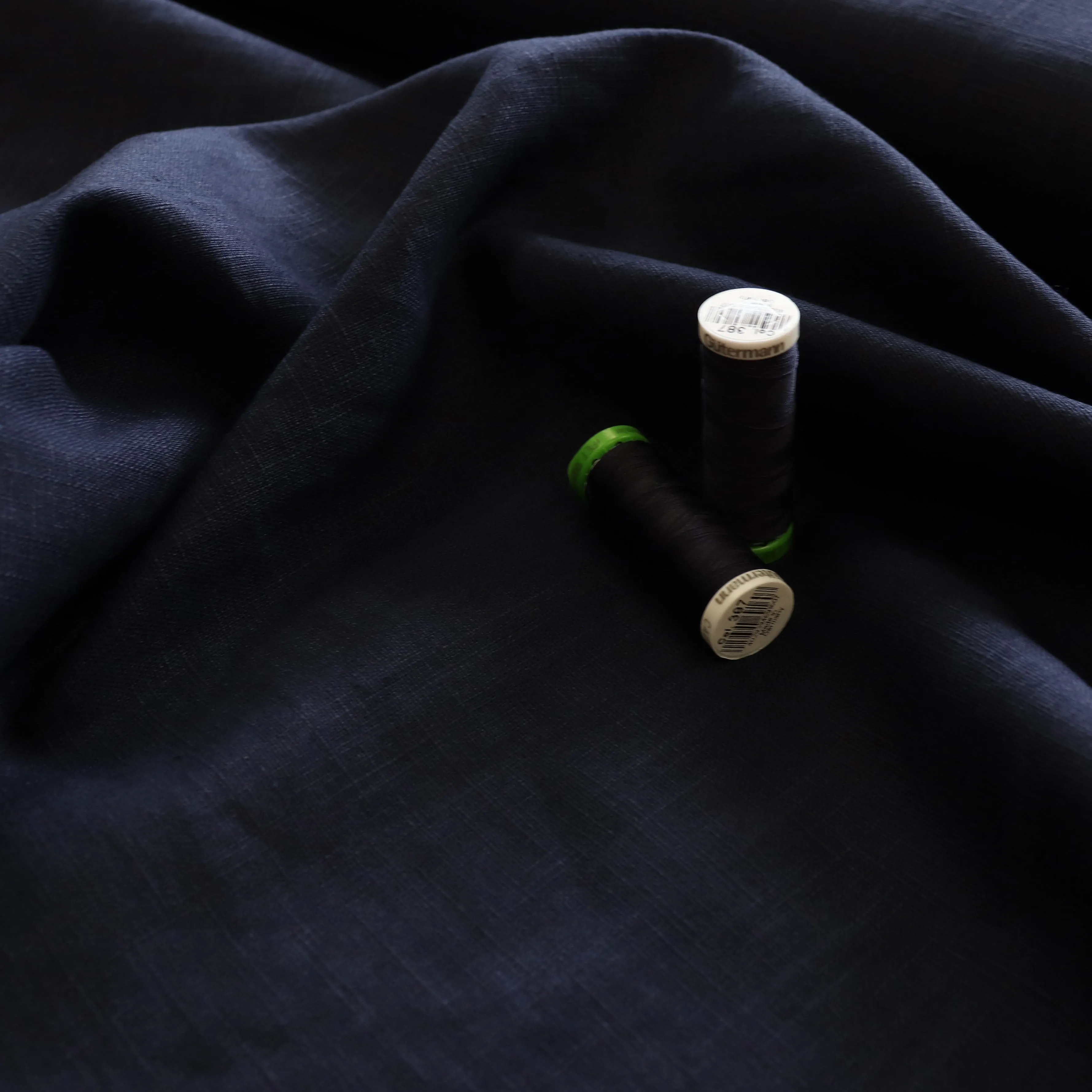 Washed Linen Cotton - Navy